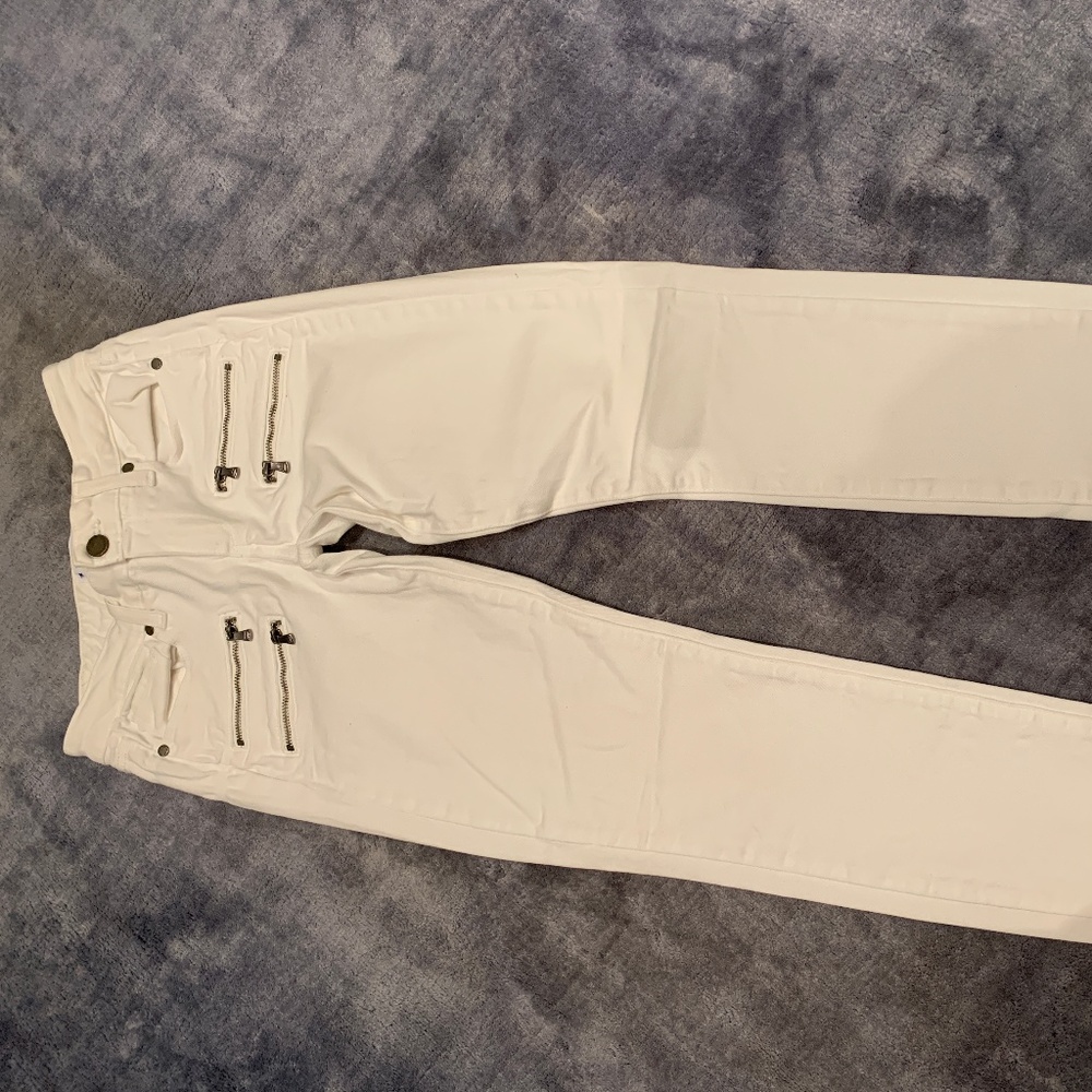 Paige White Multi Zip Jeans